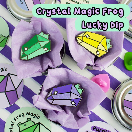 Crystal Magic Frog Lucky Dip Enamel Pin