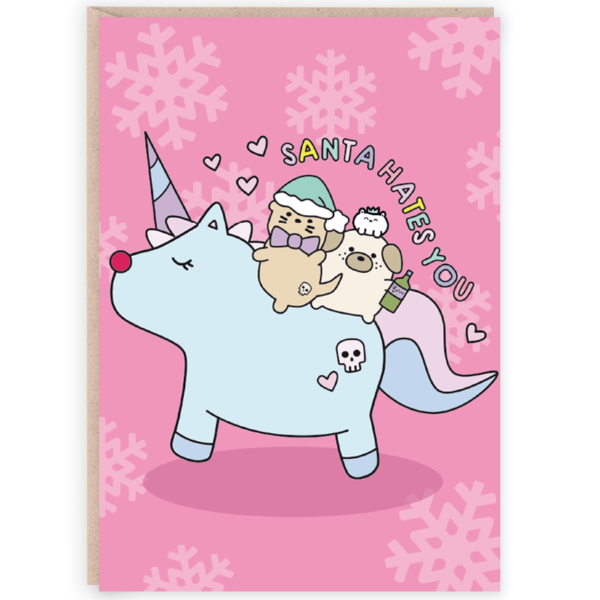 Santa Hates You Card