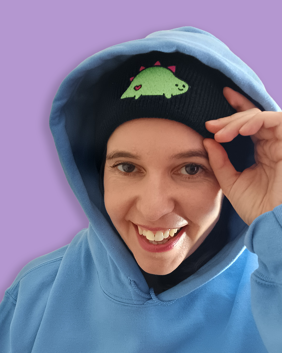 Arnold the Dinosaur Embroidered Cuffed Beanie - Free UK, USA and EU Shipping