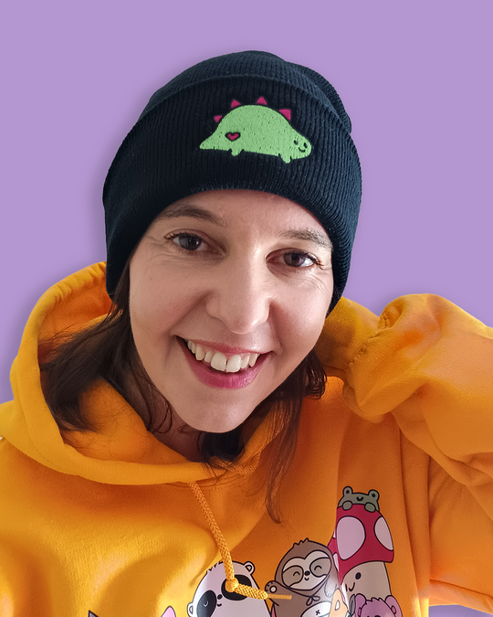 Arnold the Dinosaur Embroidered Cuffed Beanie - Free UK, USA and EU Shipping