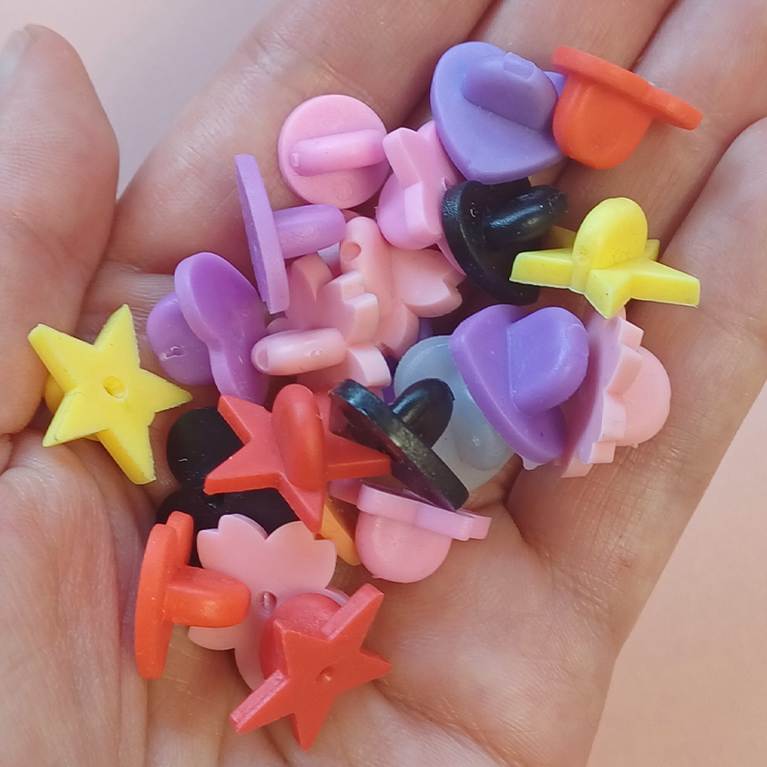 10 Random Rubber Enamel Pin Backs