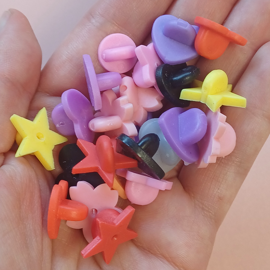 10 Random Rubber Enamel Pin Backs