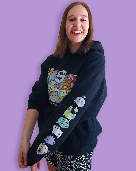 Hoodie of Dreams - Front, Back AND Sleeve Print - Midnight Black - Free UK, USA and EU Shipping