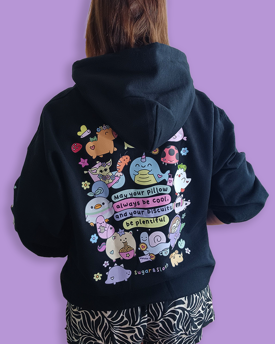 Hoodie of Dreams - Front, Back AND Sleeve Print - Midnight Black - Free UK, USA and EU Shipping