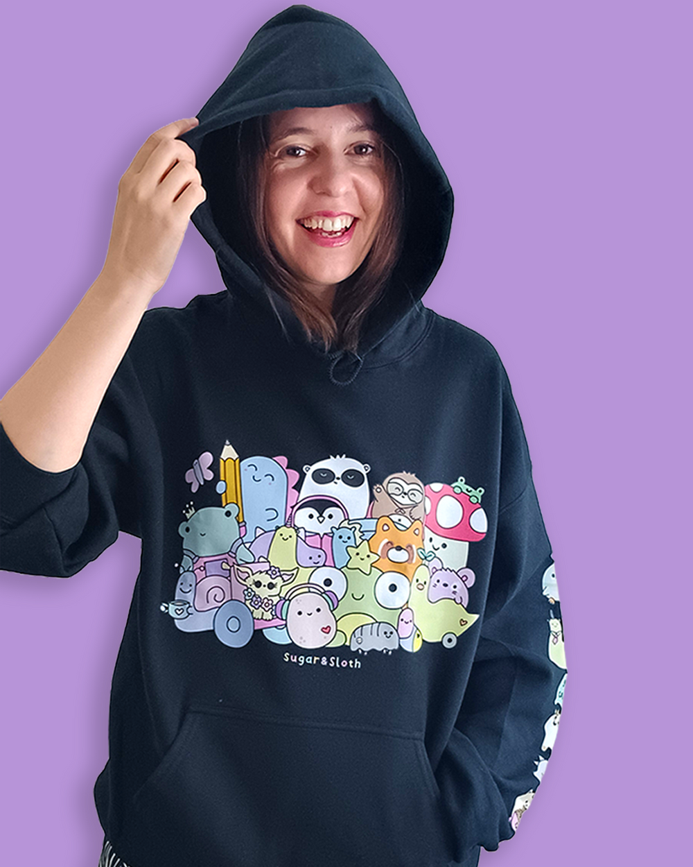 Hoodie of Dreams - Front, Back AND Sleeve Print - Midnight Black - Free UK, USA and EU Shipping