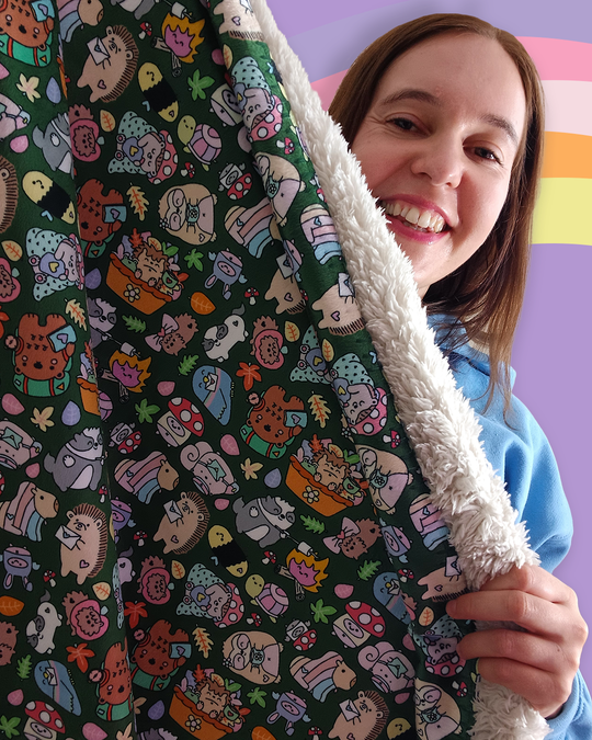 Hibernation Time Snuggly Sherpa Blanket of Dreams - Large - 60" x 50" Large - 60" x 50" - Free UK, USA and EU Shipping