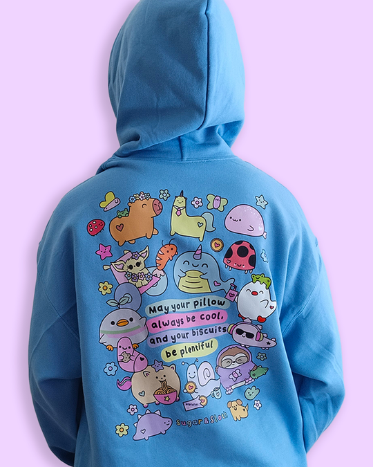 Hoodie of Dreams - Front, Back AND Sleeve Print - Jordy blue - Free UK, USA and EU Shipping