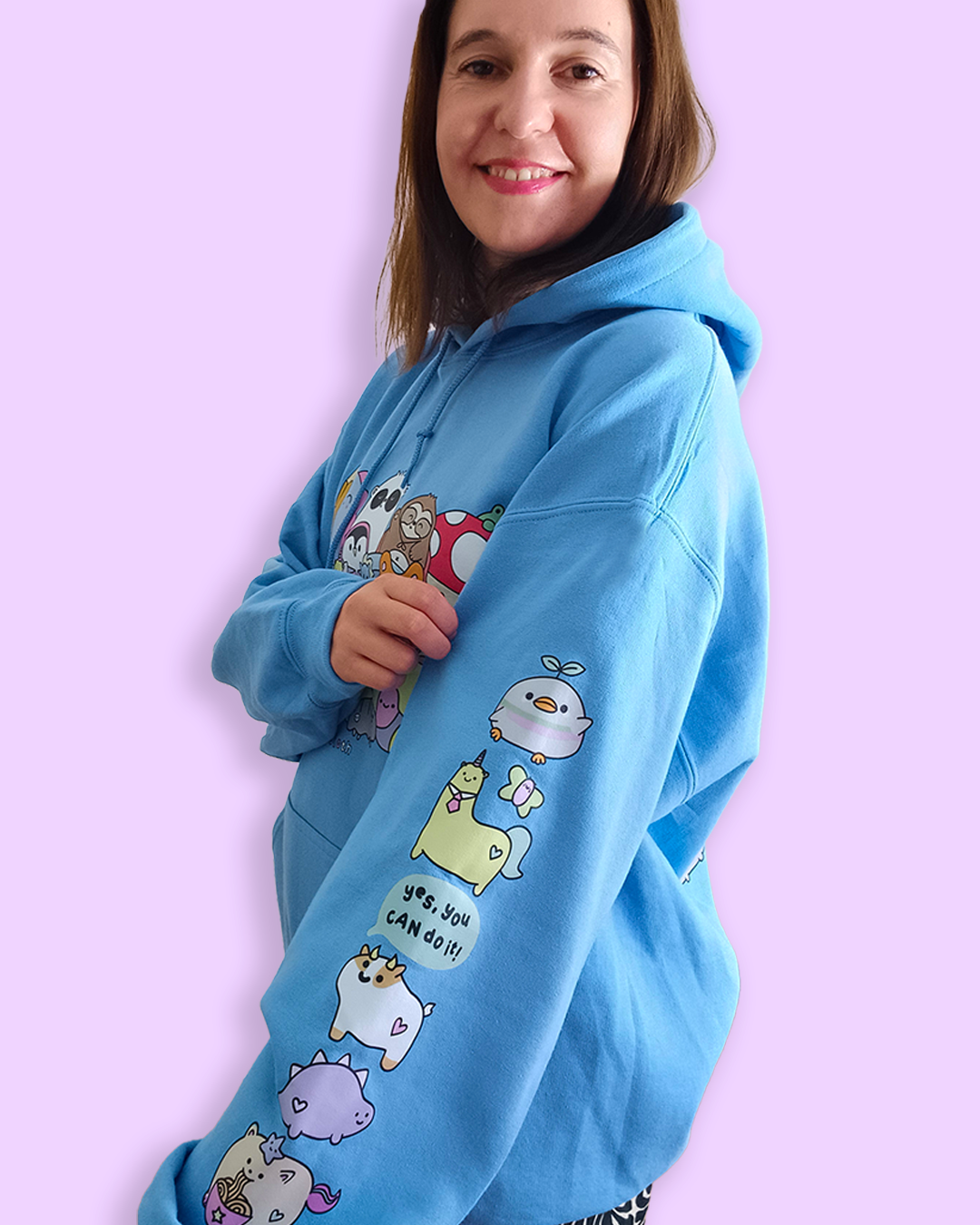 Hoodie of Dreams - Front, Back AND Sleeve Print - Jordy blue - Free UK, USA and EU Shipping