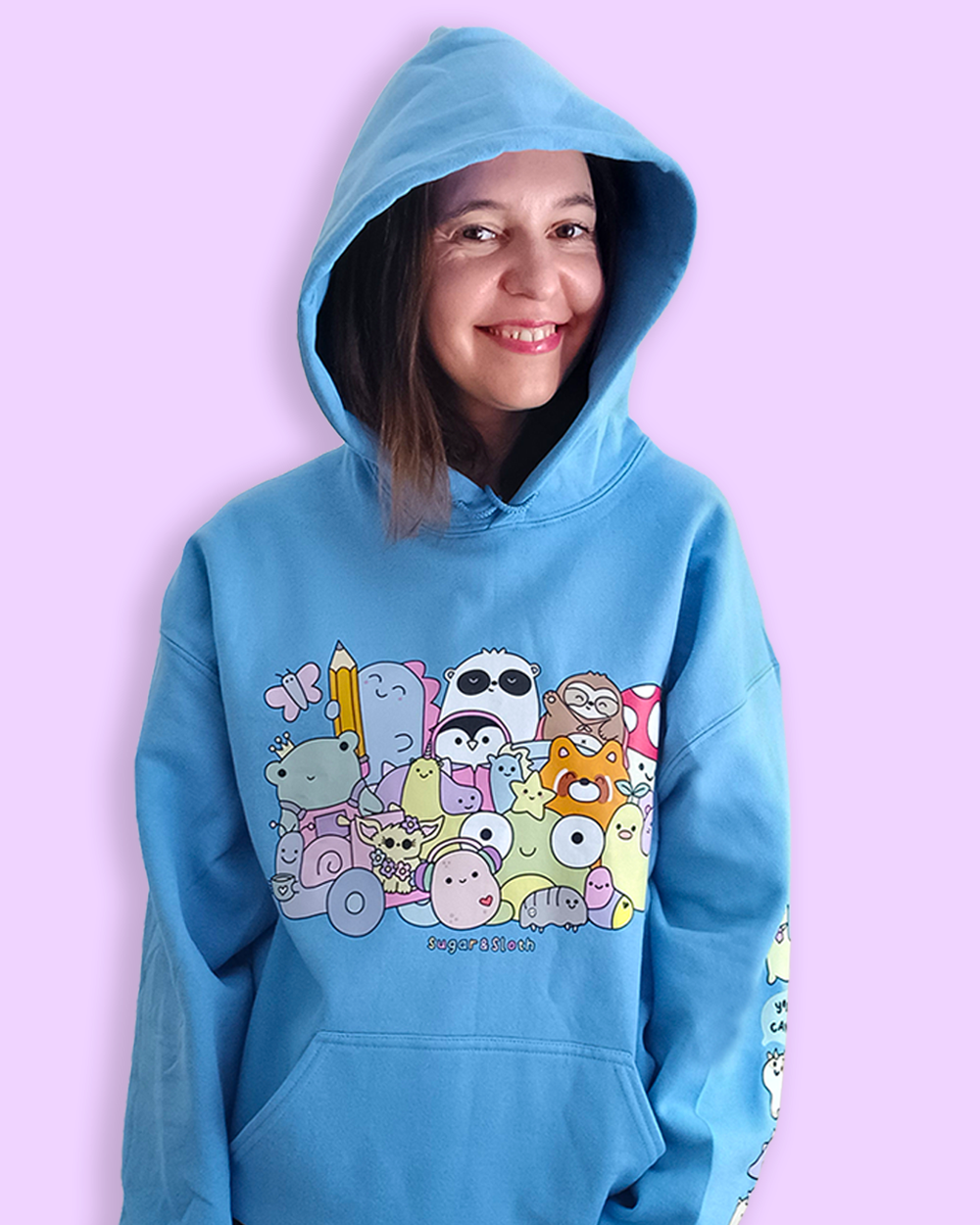 Hoodie of Dreams - Front, Back AND Sleeve Print - Jordy blue - Free UK, USA and EU Shipping