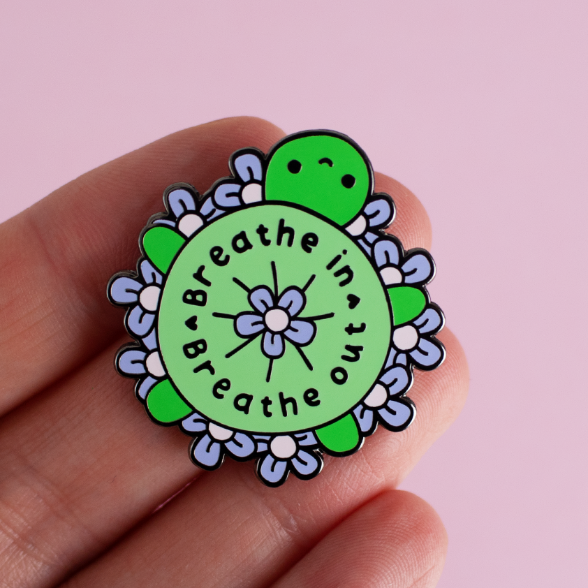 Breathe in - Breathe Out - Mindful Turtles Enamel Pin