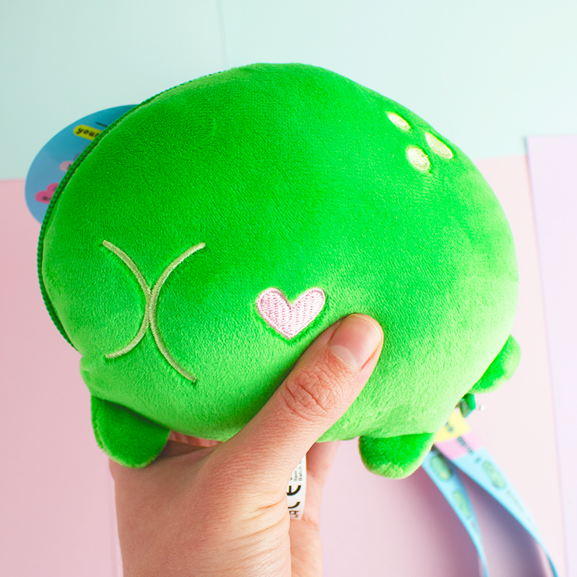 Calm Your Emotional Support Frog Zip Plushie with Calm Cards & Lanyar