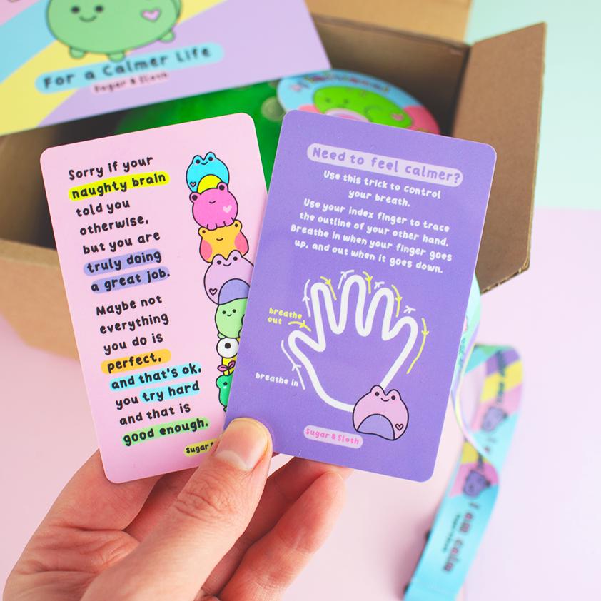 Calm: Set of Two Emotional Support Frog Calm Cards