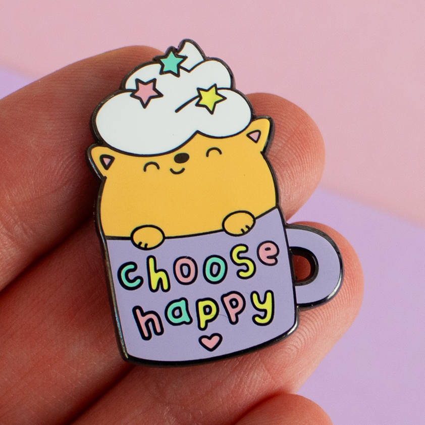 Choose Happy Enamel Pin 
