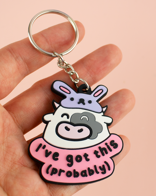 I've Got This (Probably) - Cow Recycled Rubber Keyring