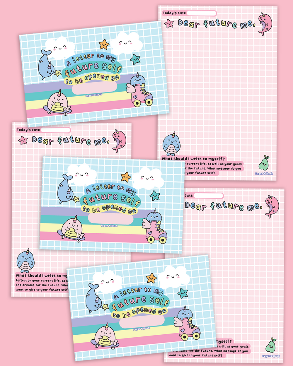 A Letter To My Future Self - Set of 3 Letter Sheets and Envelopes
