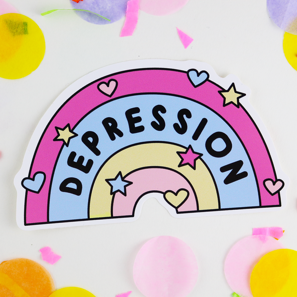 Depression Rainbow Vinyl Sticker