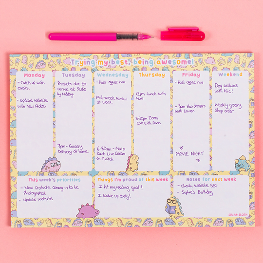 Trying My Best - Dinosaur Weekly A4 Planner