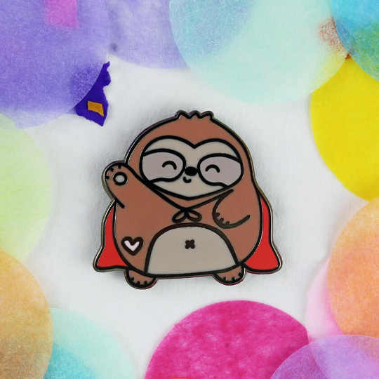 Scared of Everything, But Doing it Anyway, Ernest the Sloth Enamel Pin