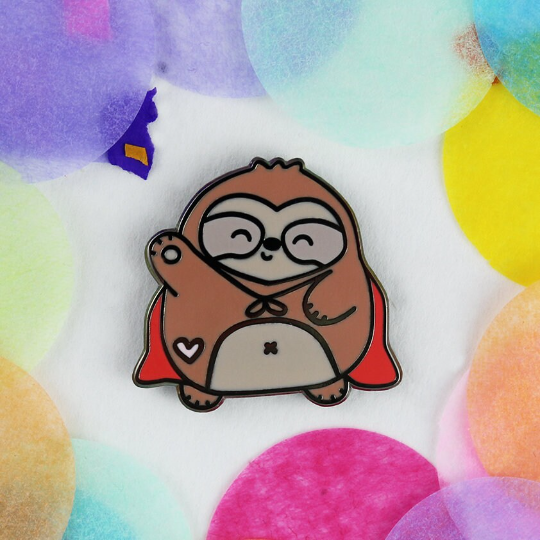 Scared Of Everything But Doing It Anyway Ernest The Sloth Enamel Pin Sugar And Sloth