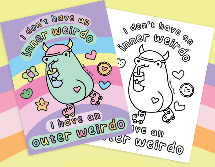 Free Colouring Sheet – Sugar and Sloth