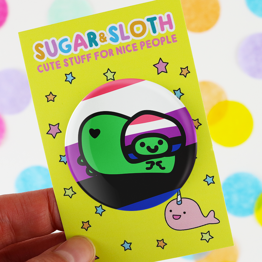 Gender Fluid Pride Flag Froggie Button Badge