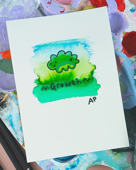 Mini Manifestation 4/6: Growth - Watercolour and Ink original artwork on A5 textured cotton art paper