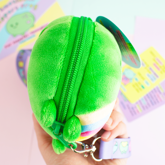 Happier Thoughts: Your Emotional Support Frog Zip Plushie with Calm Cards & Lanyard.