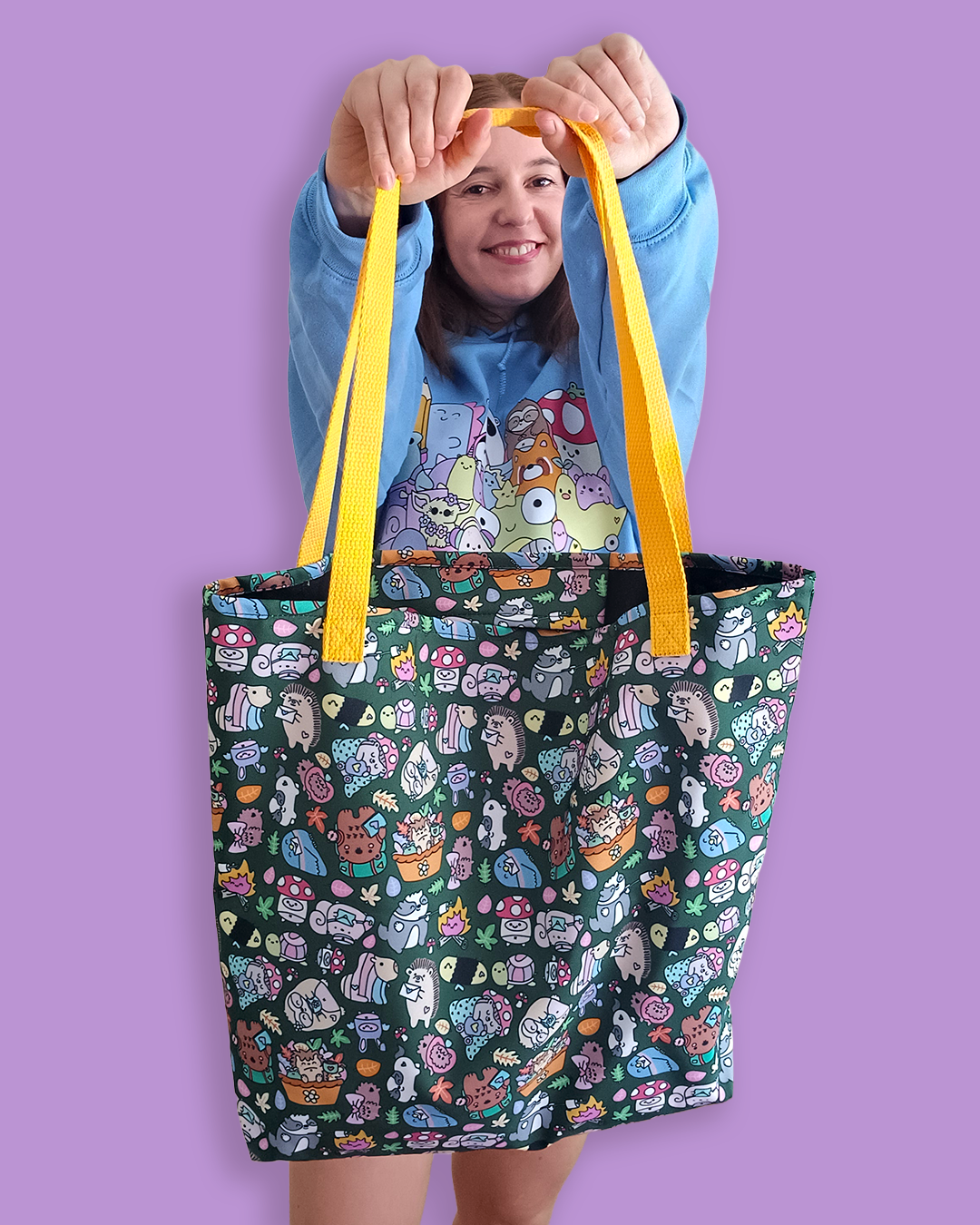 Hibernation Time All-Over Print Large Tote Bag with Inner Pocket - Free UK, USA and EU Shipping