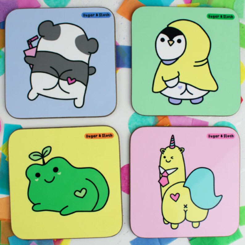 Butts, Butts, Butts Set Of 4 Coasters