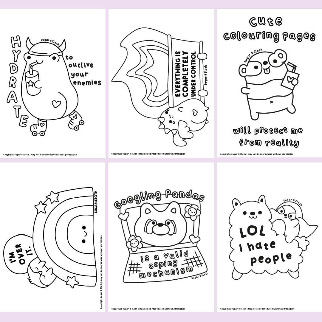 Digital Family Friendly Colouring Book: Everything Will (Probably) Be OK *Digital Download*