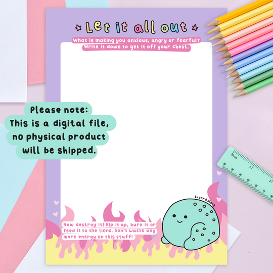 Digital Download PDF: Let It All Out - Frustration Pad
