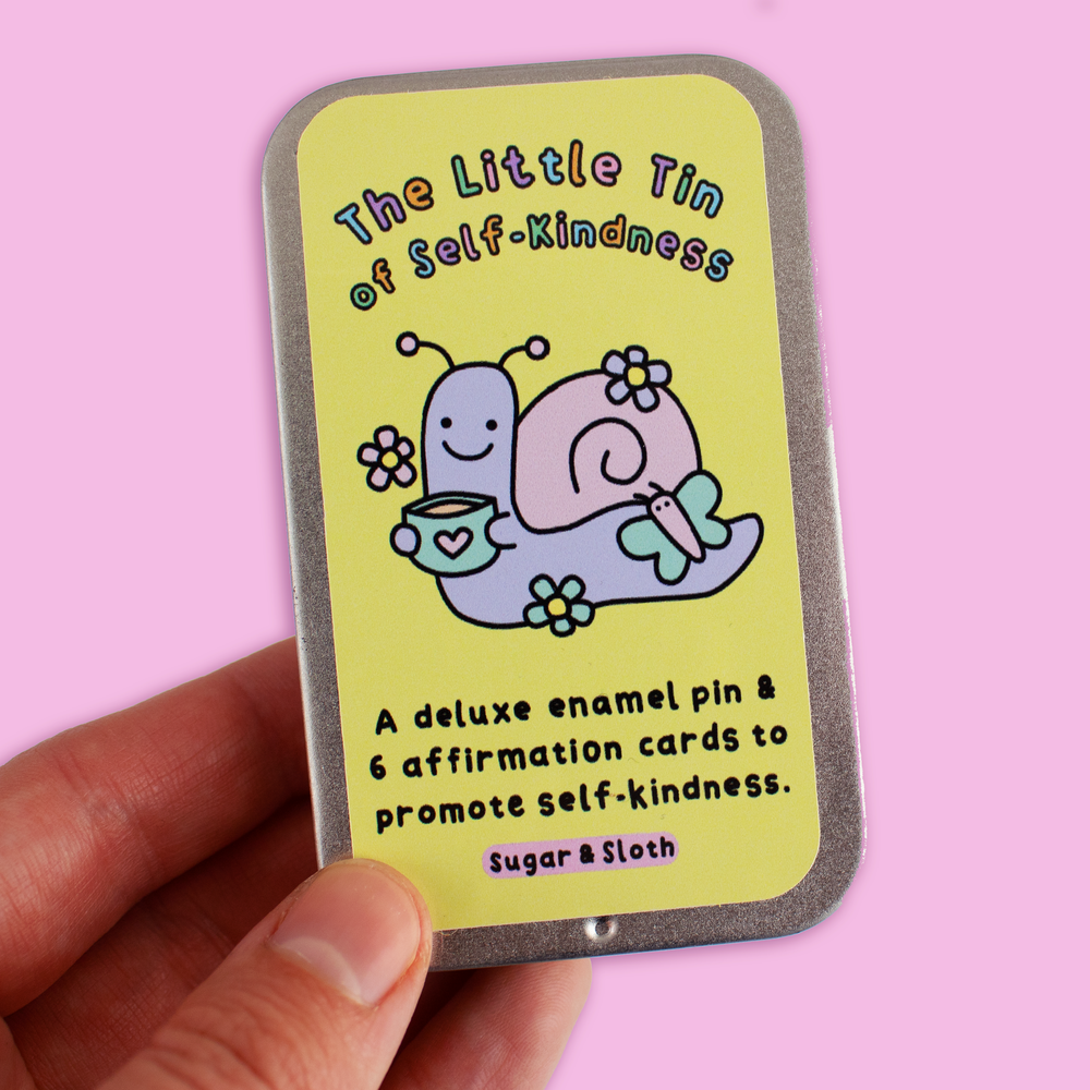 The Little Tin of Self-Kindness - Deluxe Enamel Pin and 6 Affirmation Cards