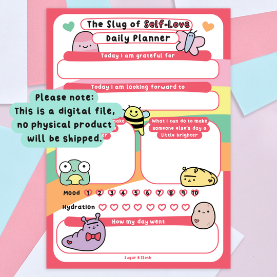 Digital Download PDF: The Slug of Self-Love Daily Planner