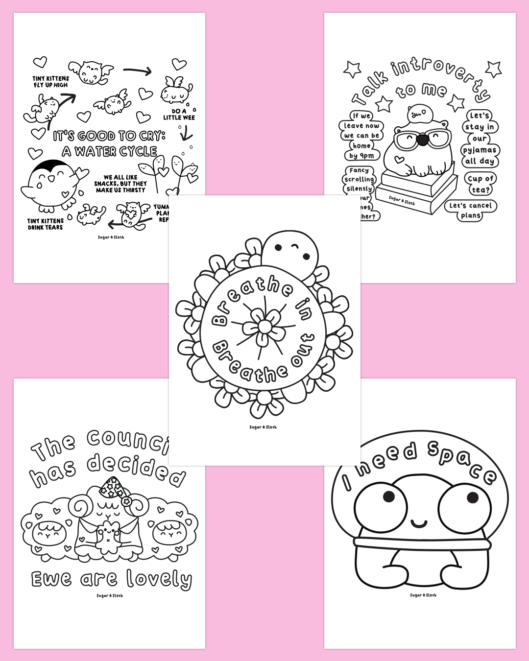 *PDF Download* Screaming is Self-Care: The Colouring Book - 40 Bold and Easy Colouring Pages - No Swear Words