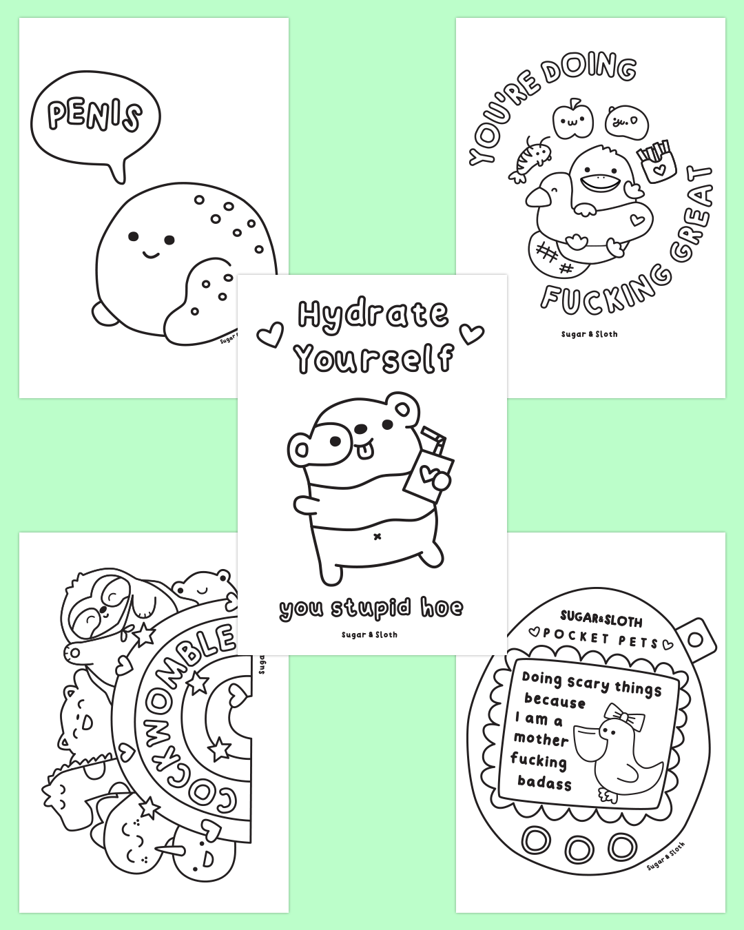 *PDF Download* Love Yourself You Stupid Bitch: The Colouring Book - 40 Bold and Easy Colouring Pages - SUPER SWEARY