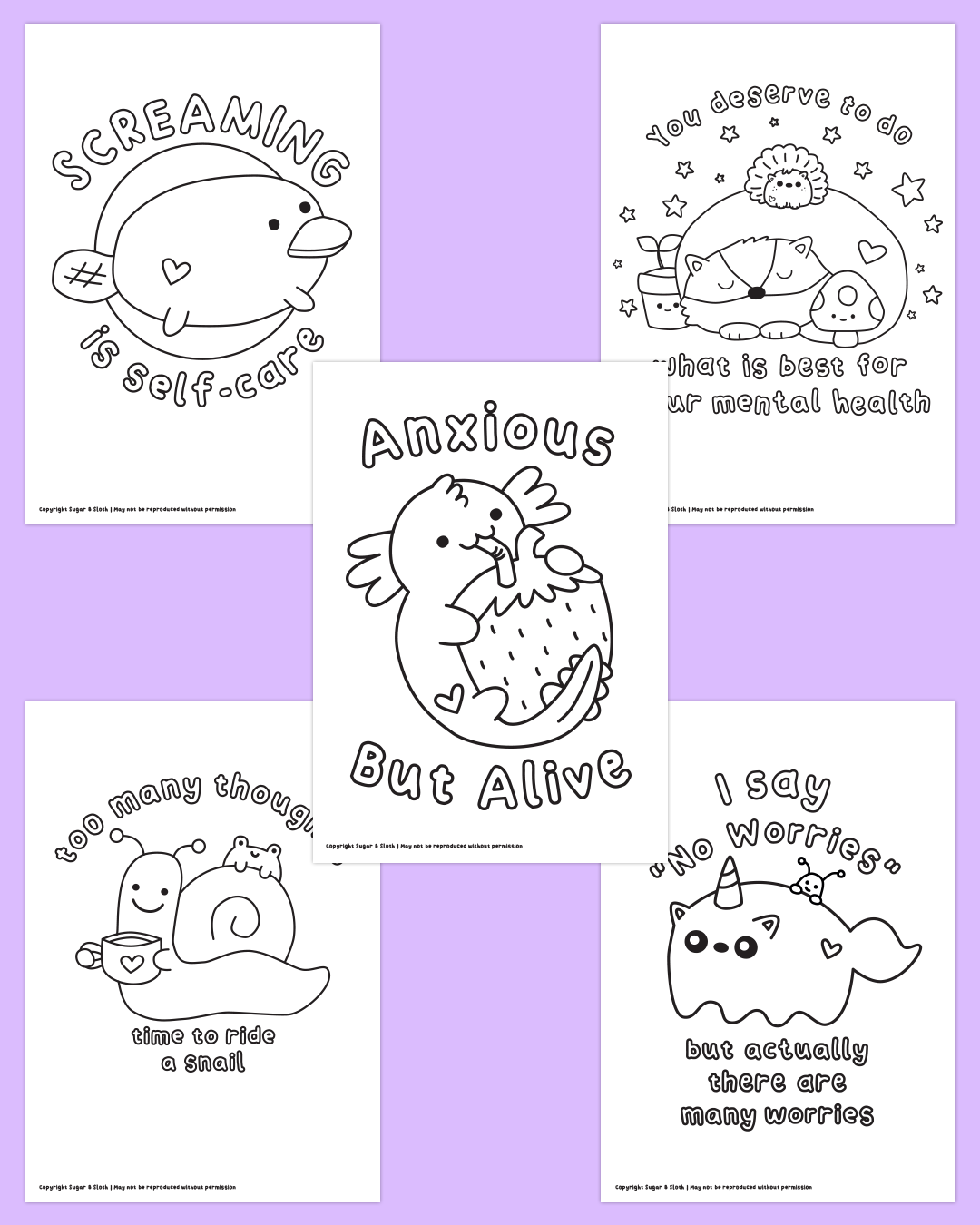 *PDF Download* Screaming is Self-Care: The Colouring Book - 40 Bold and Easy Colouring Pages - No Swear Words