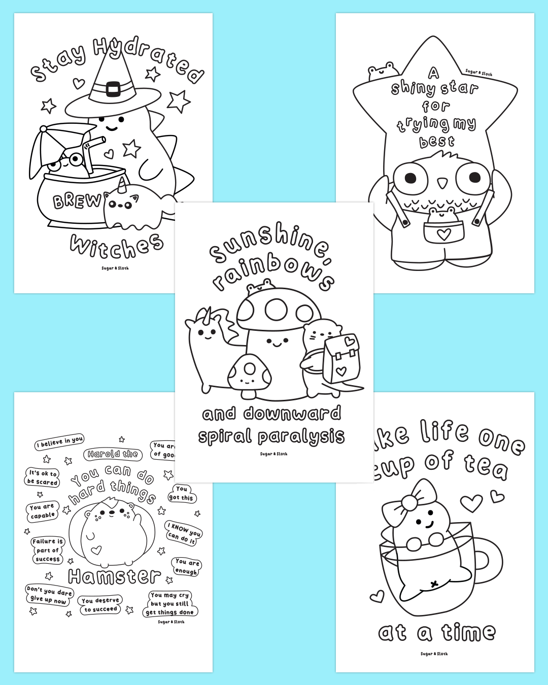 *PDF Download* Screaming is Self-Care: The Colouring Book - 40 Bold and Easy Colouring Pages - No Swear Words
