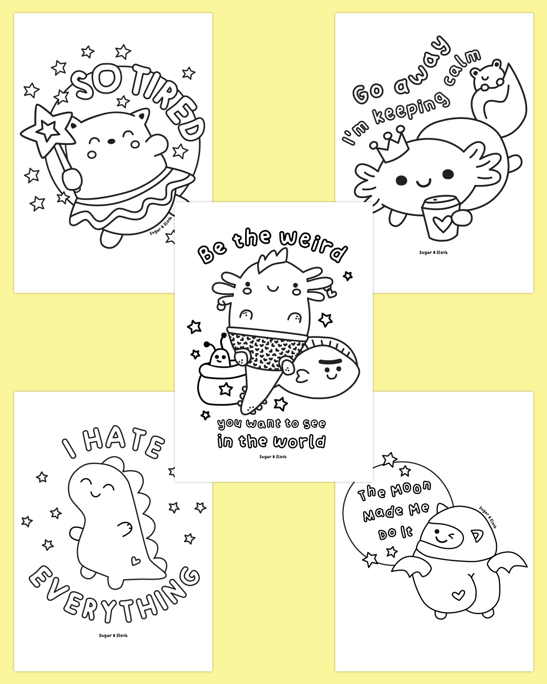 *PDF Download* Screaming is Self-Care: The Colouring Book - 40 Bold and Easy Colouring Pages - No Swear Words