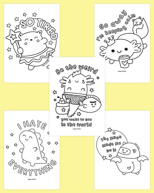 *PDF Download* Screaming is Self-Care: The Colouring Book - 40 Bold and Easy Colouring Pages - No Swear Words