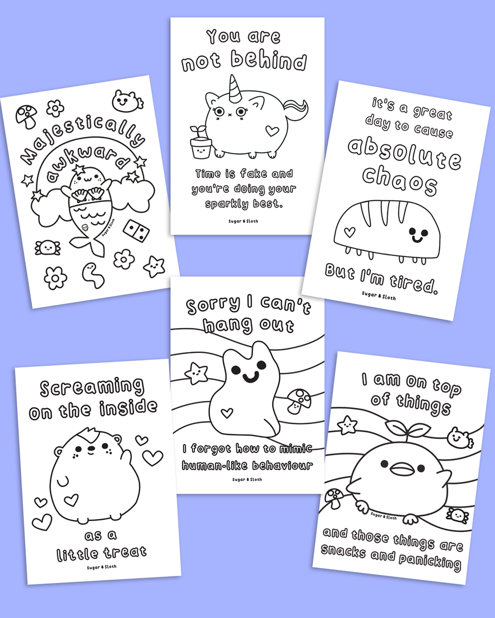 *PDF Download* Full of Pasta and Rage - 12 Bold and Easy Colouring Pages - No Swear Words