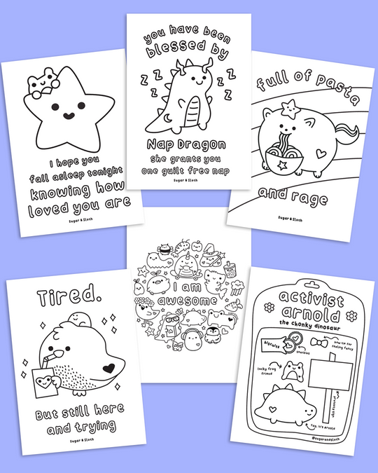 *PDF Download* Full of Pasta and Rage - 12 Bold and Easy Colouring Pages - No Swear Words