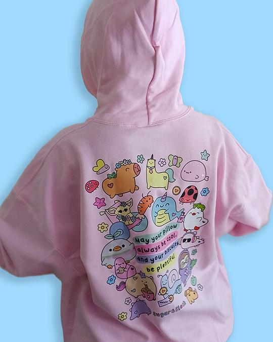 Hoodie of Dreams - Front, Back AND Sleeve Print - Candy Floss - Free UK, USA and EU Shipping