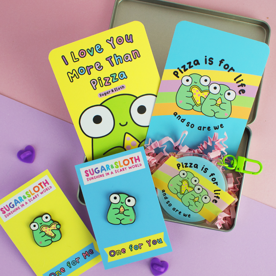 Valentines Day Tin  Pizza if for life Tin Gift Set 