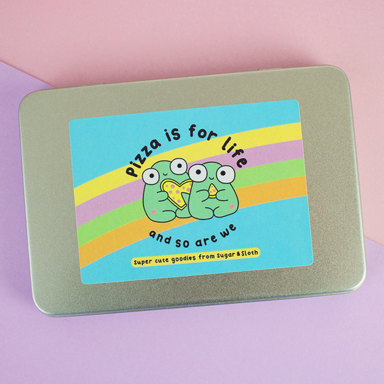 Valentines Day Tin  Pizza if for life Tin Gift Set 