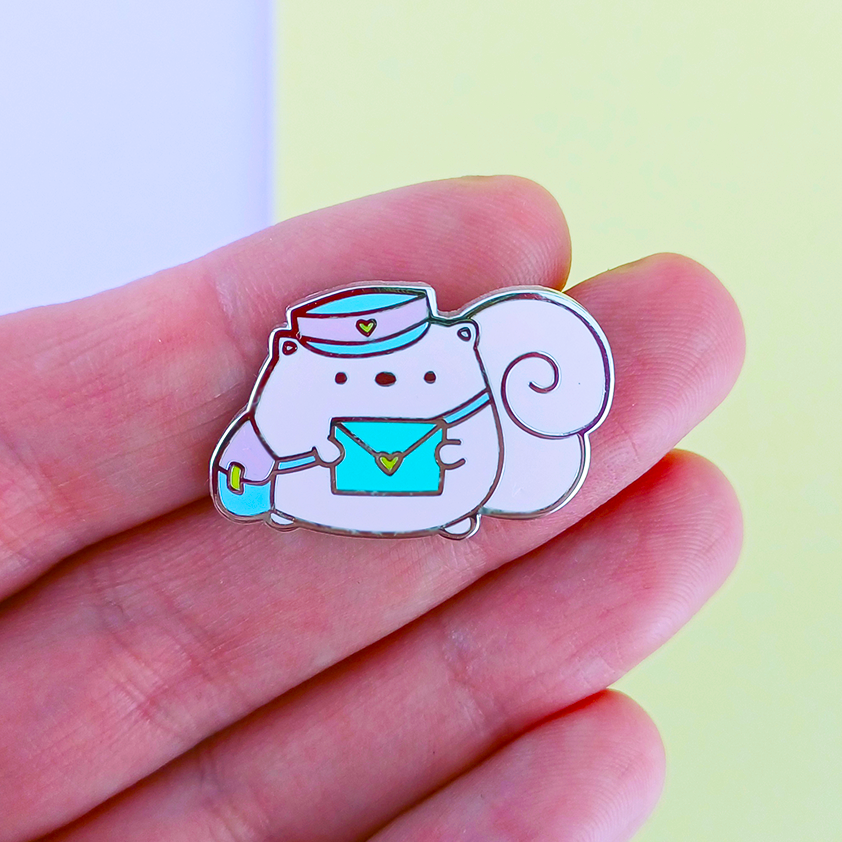 Squirrel Postie Enamel Pin