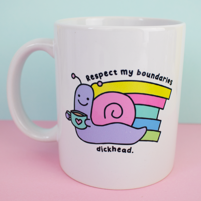 respect my boundaries dickhead Mug 