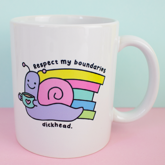 respect my boundaries dickhead Mug 