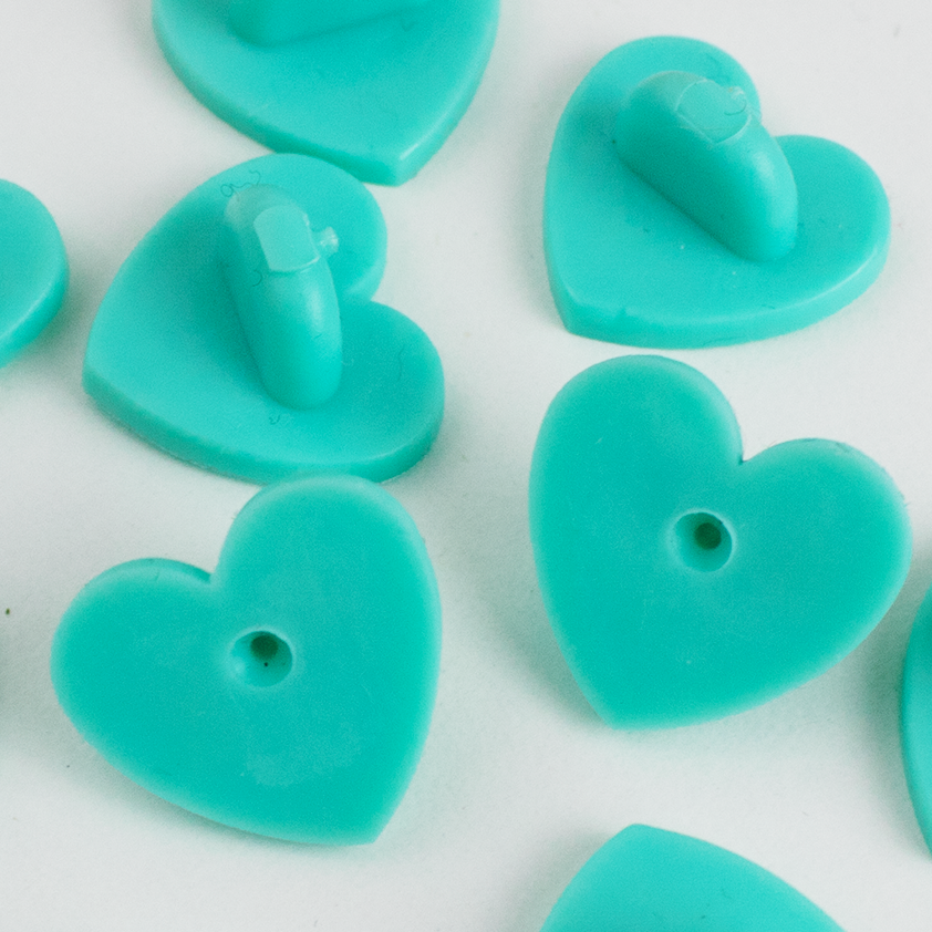 10 Turquoise Heart Rubber Enamel Pin Backs