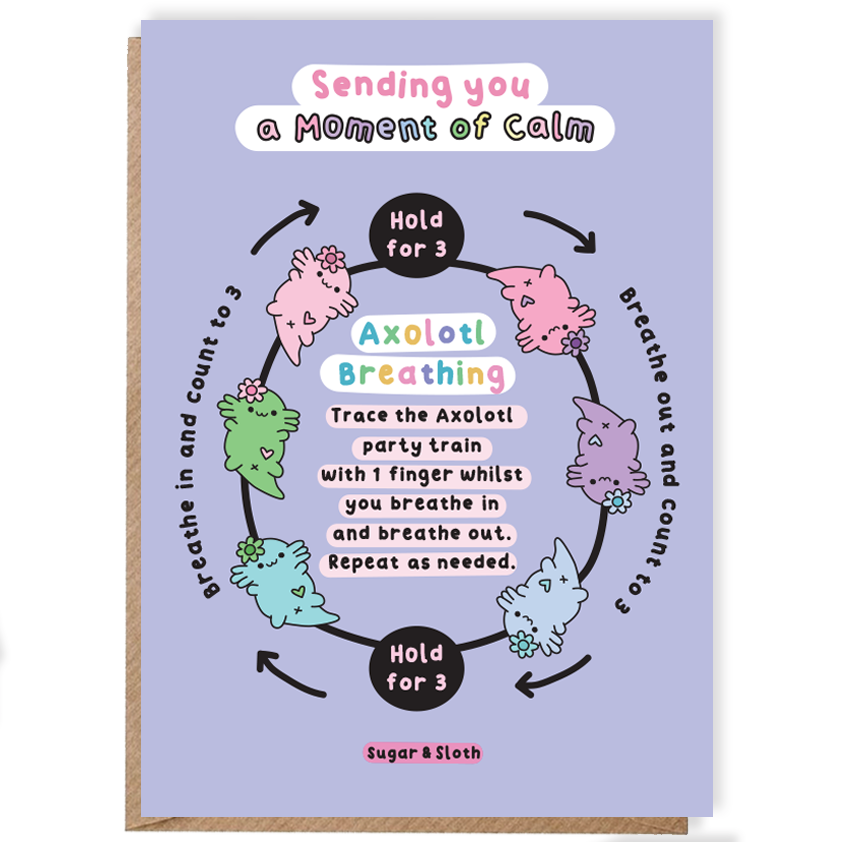 Moments of Calm - Set of 2 Axolotl Greeting Cards