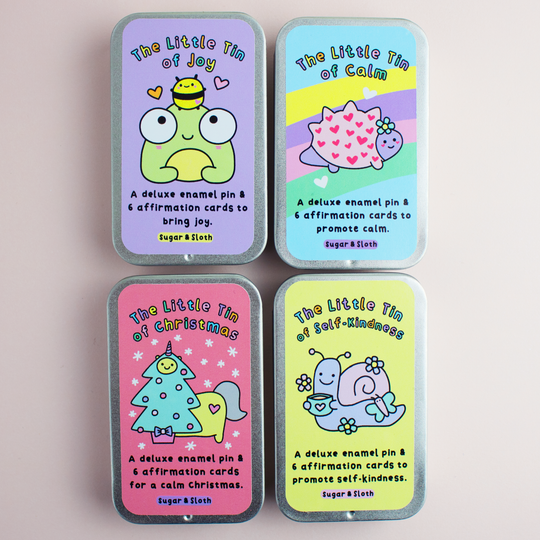 Set Of 4 Little Pin Tins 